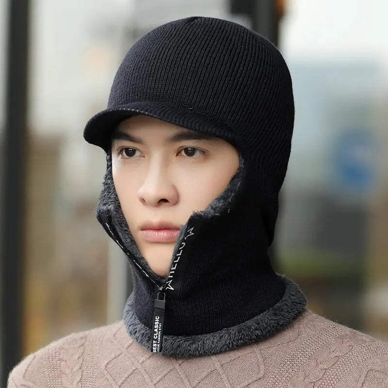 TEEK - Warm Wool Ear & Neck Protection Cap HAT theteekdotcom Black  