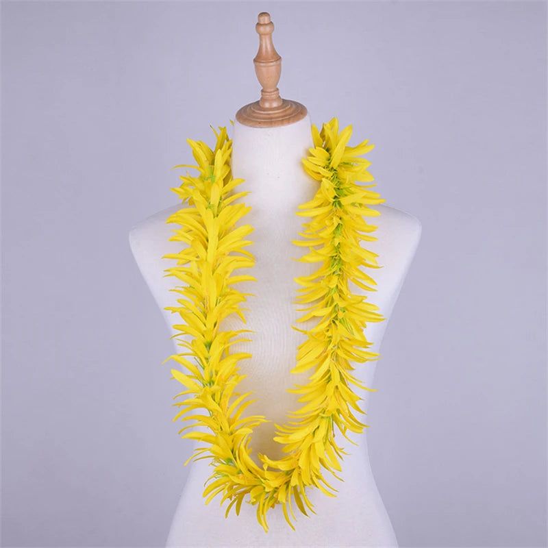 TEEK - Artificial Velvet Spider Lily Flower Handmade Necklace Leis JEWELRY theteekdotcom Yellow  
