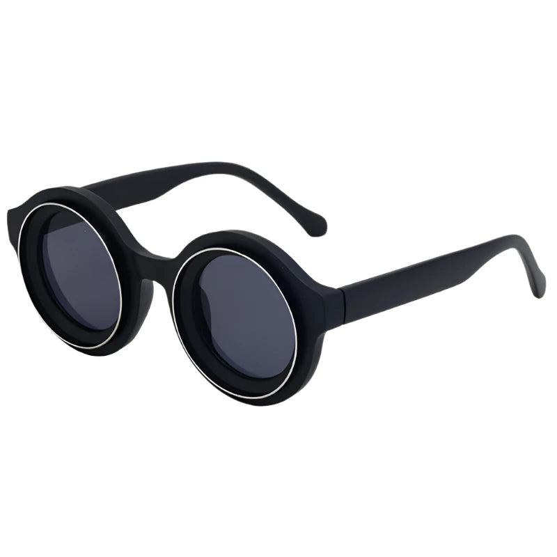 TEEK - Rebel Round Sunglasses EYEGLASSES theteekdotcom C4BlackSilverGray