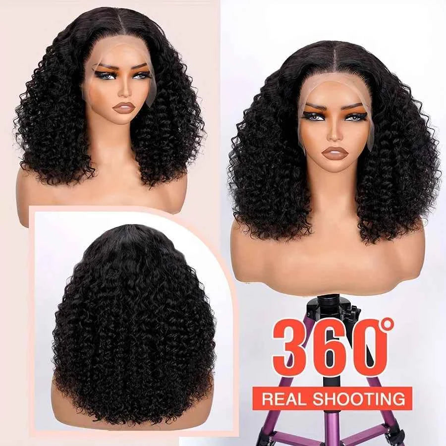 TEEK - Curly Lace Front Wigs Wear And Go Glueless Short Curly Frontal Wig HAIR theteekdotcom