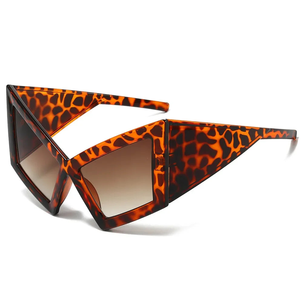 TEEK - Oversized Pop Era Cat Eye Sunglasses EYEGLASSES theteekdotcom Leopard Tea  