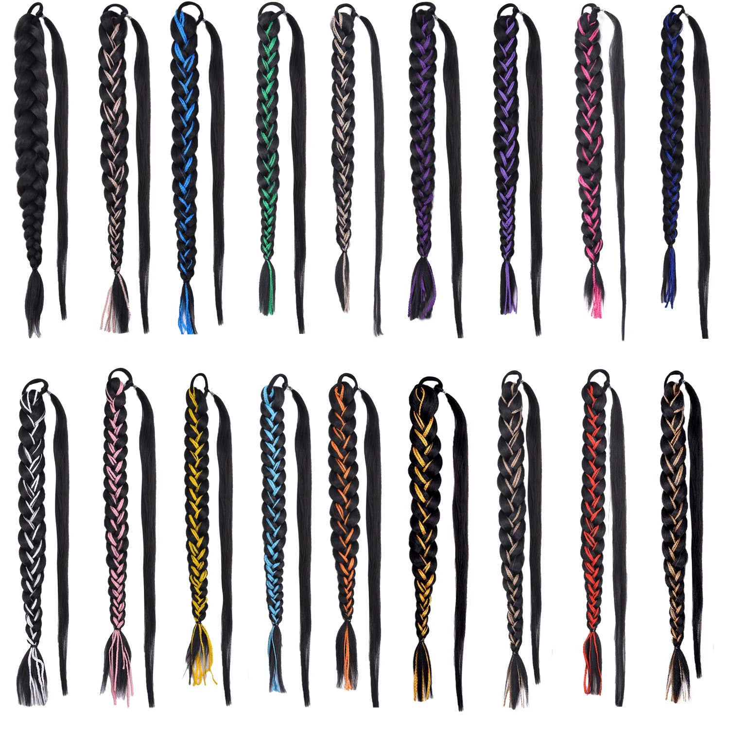 TEEK - 20 Inch Long Braided Synthetic PonytailHair Extension HAIR theteekdotcom