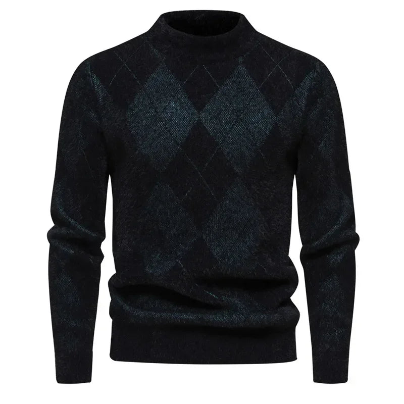TEEK - Mens Soft Sir Knit Sweater  Pullover TOPS theteekdotcom Black-H12 L 