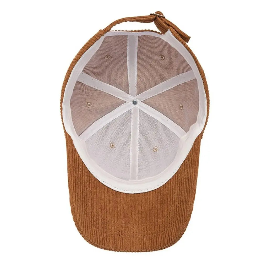 Outdoor Adjustable Hip Hop Spring Autumn Corduroy Baseball Cap Vintage Baseball Hat Women Men TEEK