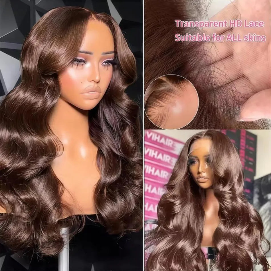 TEEK - HD Lace Frontal Wig Chocolate Brown Remy Body Wave Wig HAIR theteekdotcom 13X6 lace front 18inches|200%