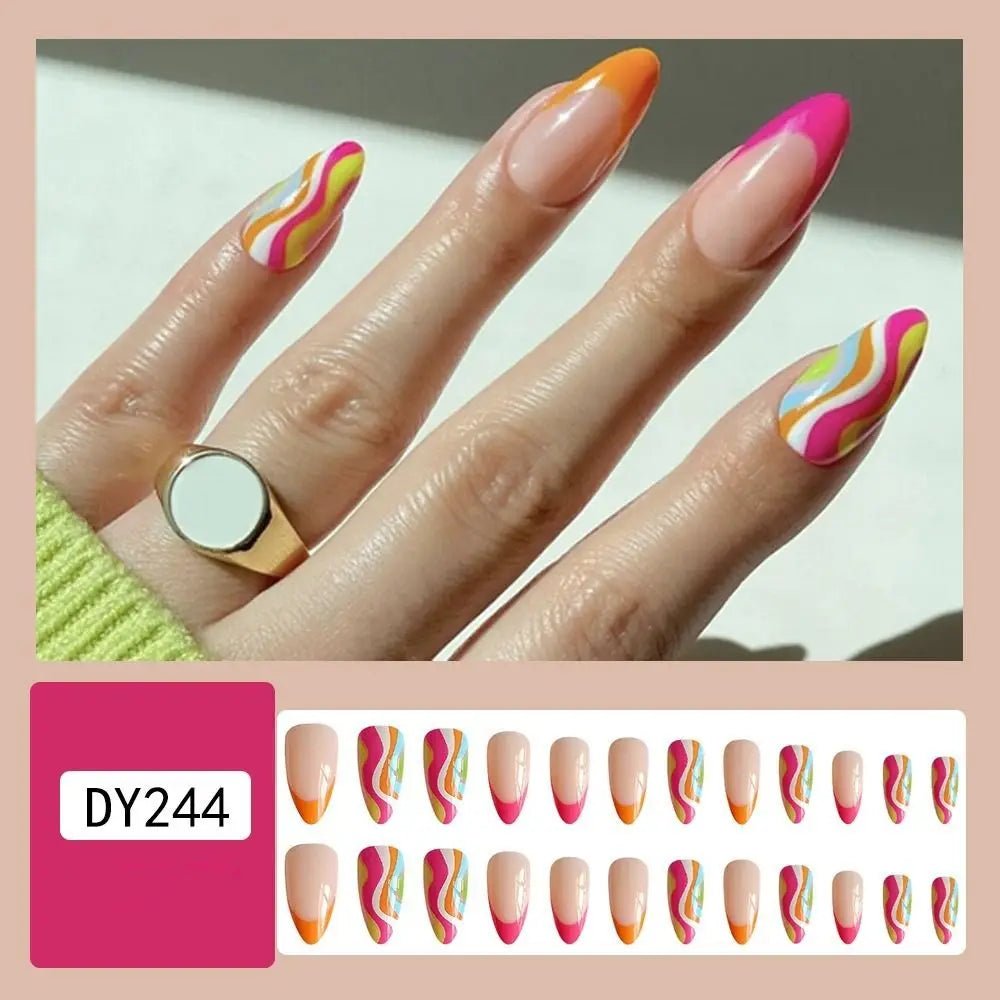 TEEK - 24pcs Shiny and Matte False Nails NAIL ART theteekdotcom DY244  