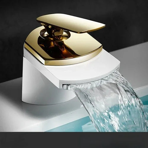 TEEK - Waterfall Bathroom Sink Single Holder Faucet HOME DECOR theteekdotcom SLT203-W  
