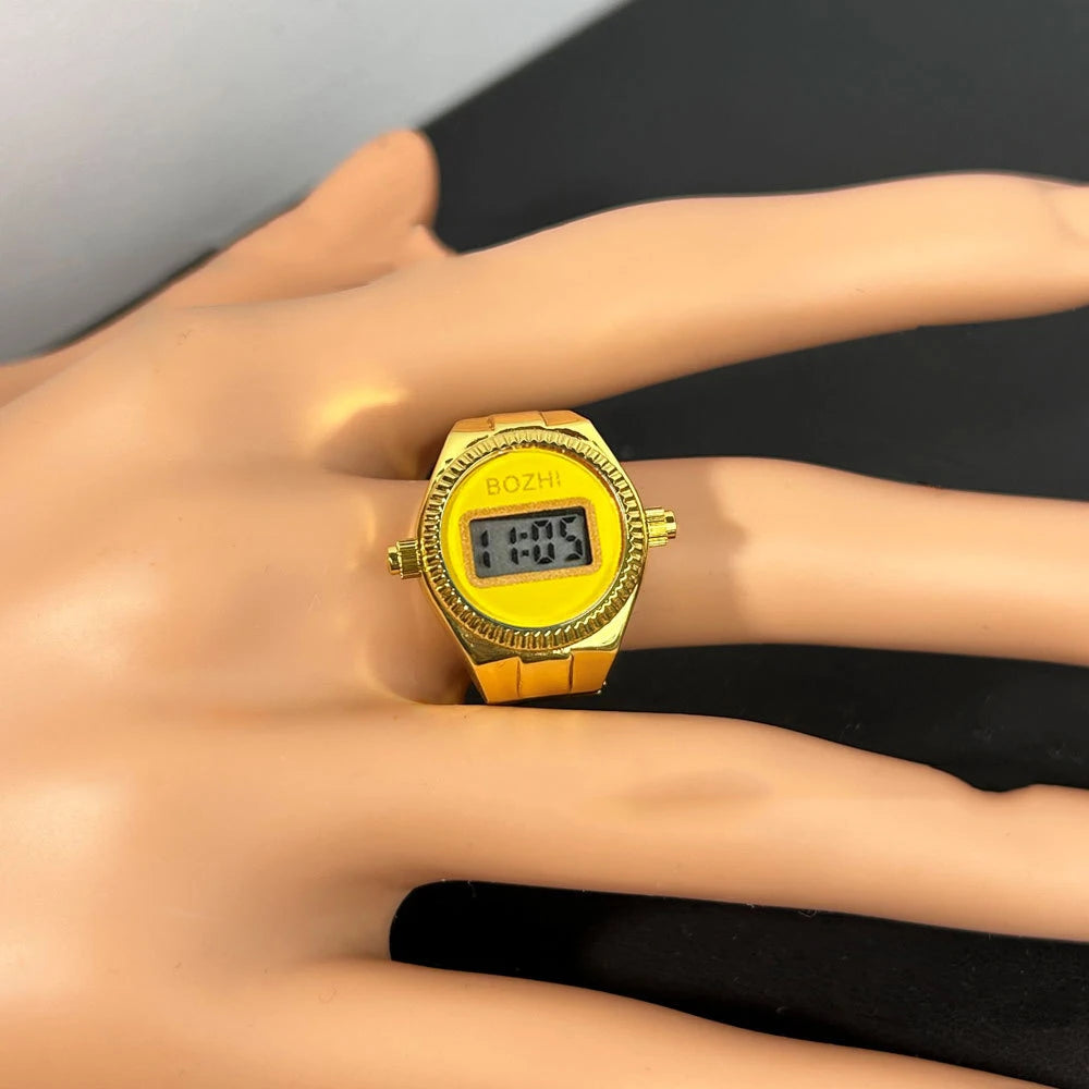 TEEK - Mini Electronic Digital Watch Finger Rings WATCH theteekdotcom gold-yellow  