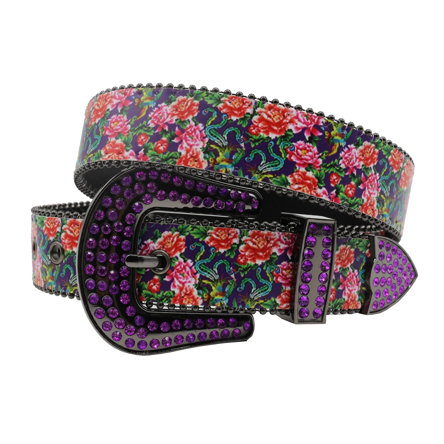 TEEK - Flower Print Belts BELT theteekdotcom MDH-Purple 115cm/45.28in 