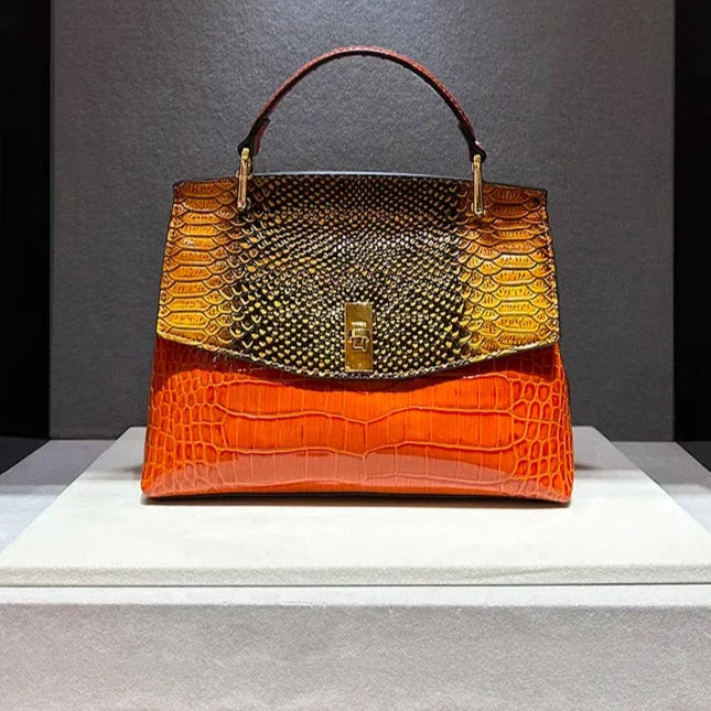 TEEK - Luxury Croc Print Bag BAG theteekdotcom Orange 28x19x10cm 