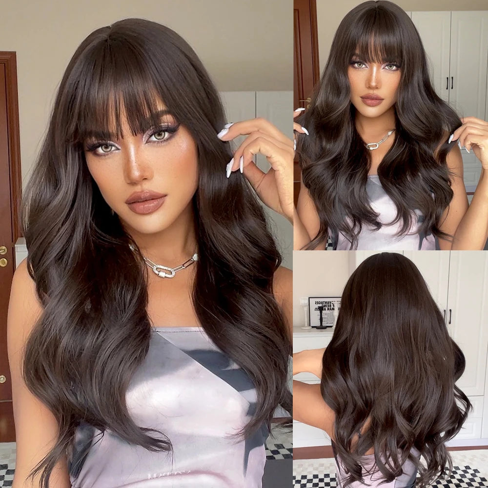 TEEK - Medium Length Wavy Bang Synthetic Wig HAIR theteekdotcom LC226-2  