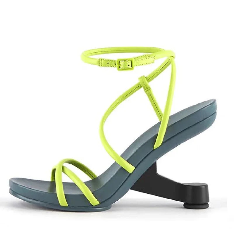 TEEK - Floor Foot Stand Gladiator Sandals SHOES theteekdotcom Fluorescent Green 8 