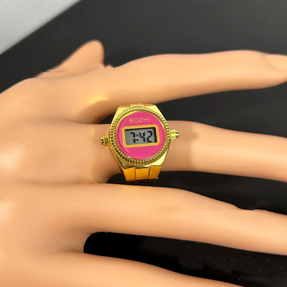 TEEK - Mini Electronic Digital Watch Finger Rings WATCH theteekdotcom gold-rose  