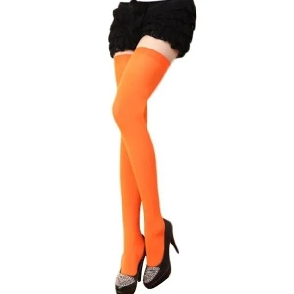 TEEK - Candy Colors Over The Knee Long Stockings LINGERIE theteekdotcom Orange  