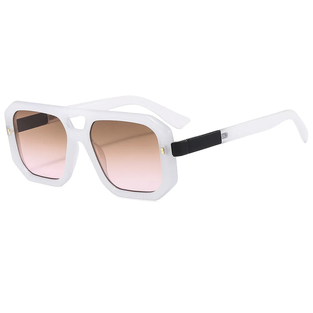 TEEK - Square Square Pilot Sunglasses EYEGLASSES theteekdotcom white