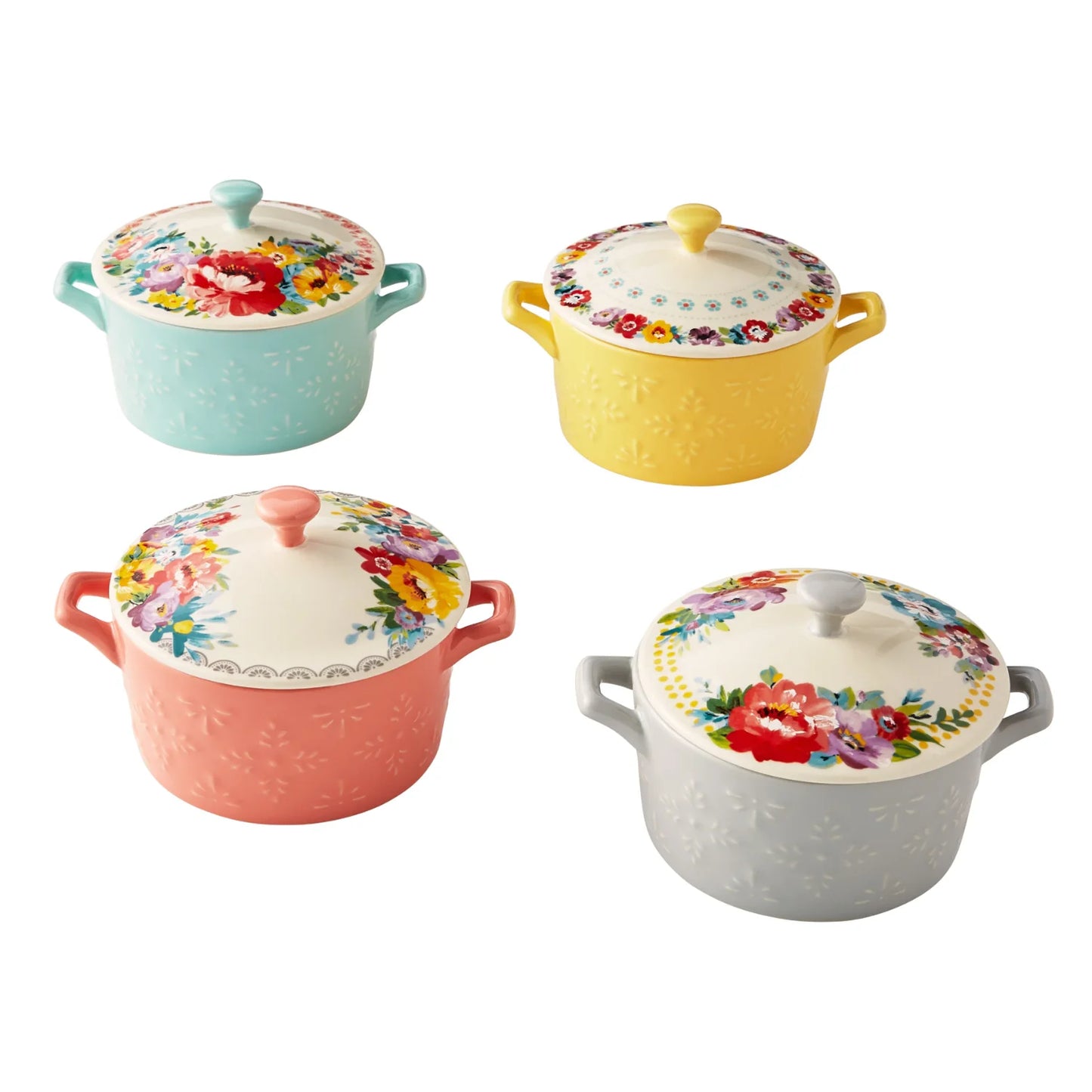 TEEK - Blossoms Assorted Colors 14.6- oz Ceramic Mini Pots HOME DECOR theteekdotcom   