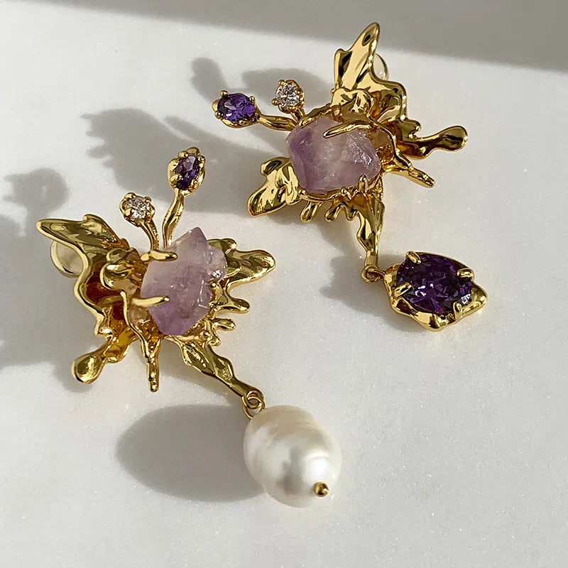 TEEK - Splat Pearl Drop Jewelry JEWELRY theteekdotcom Dangle Earrings  