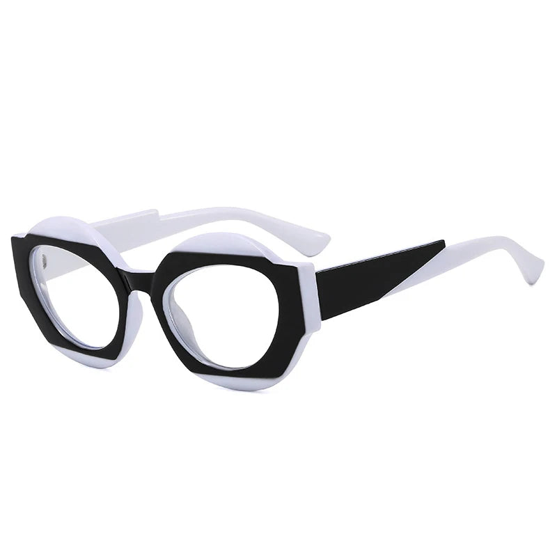 TEEK - Double Color Oval Sunglasses EYEGLASSES theteekdotcom White black clear