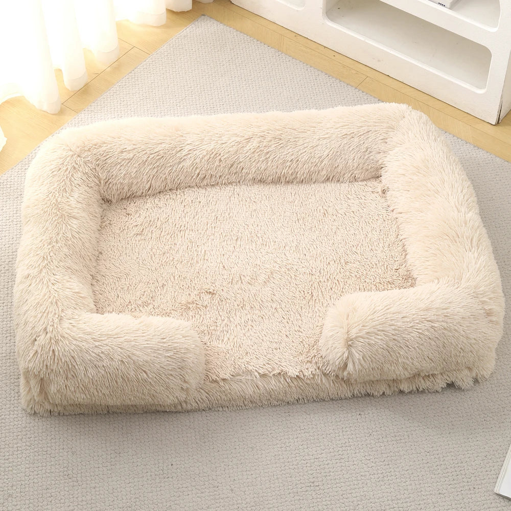 TEEK - Cozy Plush Dog Sofa Bed With Removable Cover PET SUPPLIES theteekdotcom Light Yellow S 40x30x12cm 