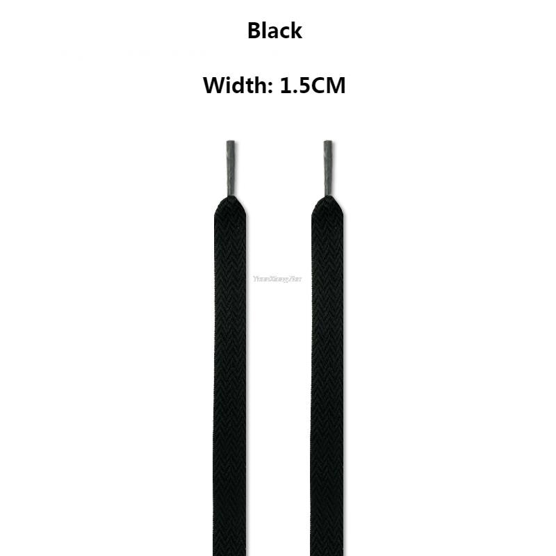 TEEK - Pair of Wide to Extra Wide Flat Shoelaces SHOELACES theteekdotcom 1.5 Black 120cm 