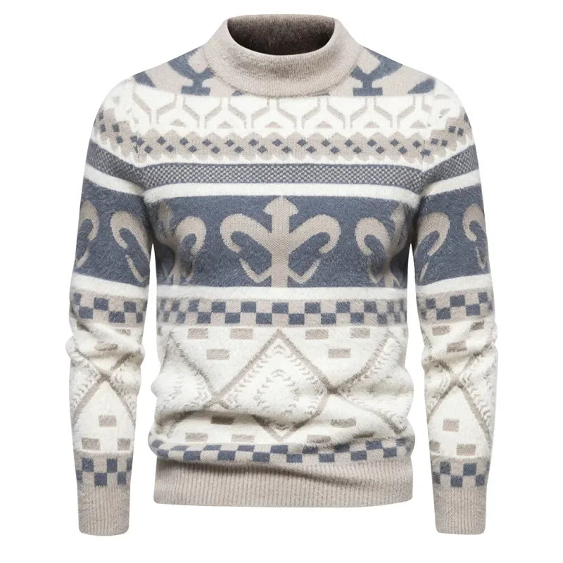 TEEK - Mens  Soft and Comfortable Knit Sweater SWEATER TEEK beige-H03 S 