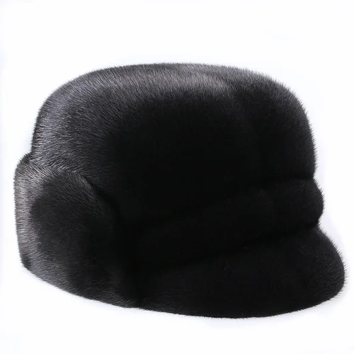 TEEK - Mens Mink Fur Hat HAT theteekdotcom Style 4 black 21.6-22in