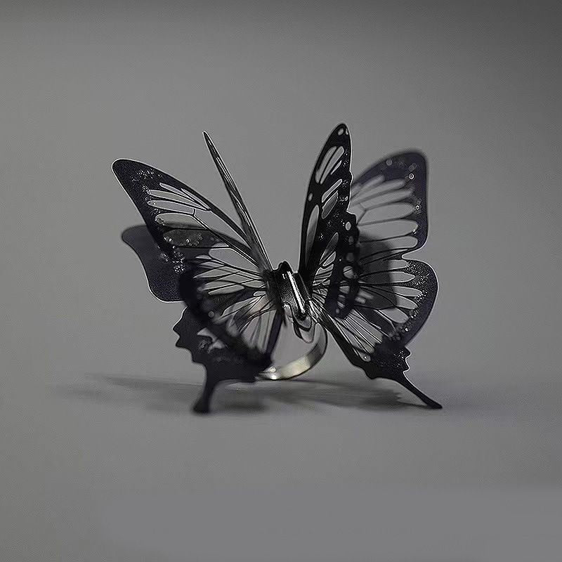 TEEK - Flutter Butterfly Ring JEWELRY theteekdotcom black  