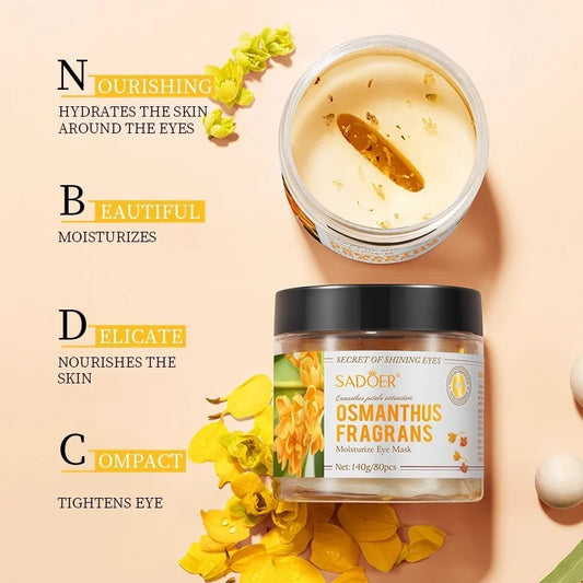 80 Osmanthus Eye Masks, Containing Osmanthus Extract, Hydrate and Moisturize, Nourish the Eyes, and Improve the Skin Around the Eyes Suitable for Daily Eye Care, a Gift for Mom on Mother's Day TEEK