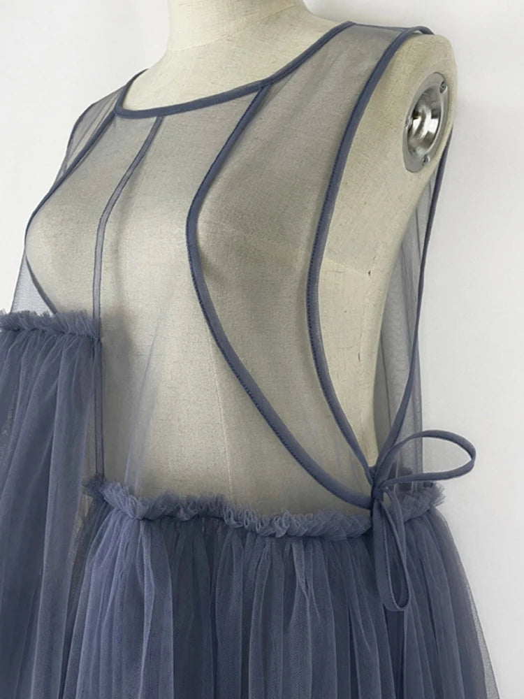 TEEK - Mesh Top Sleeveless Layered dress DRESS theteekdotcom