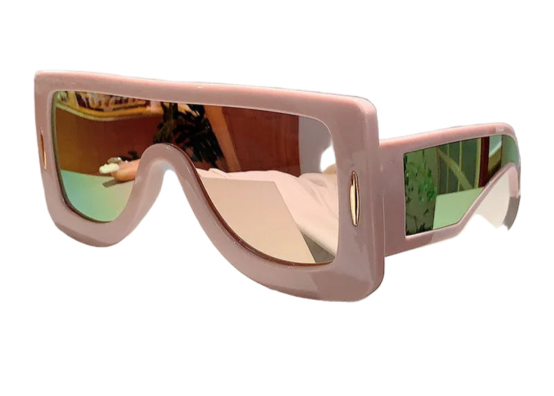 TEEK - Oversized Vintage Flat Top Sunglasses EYEGLASSES theteekdotcom Mirror Pink