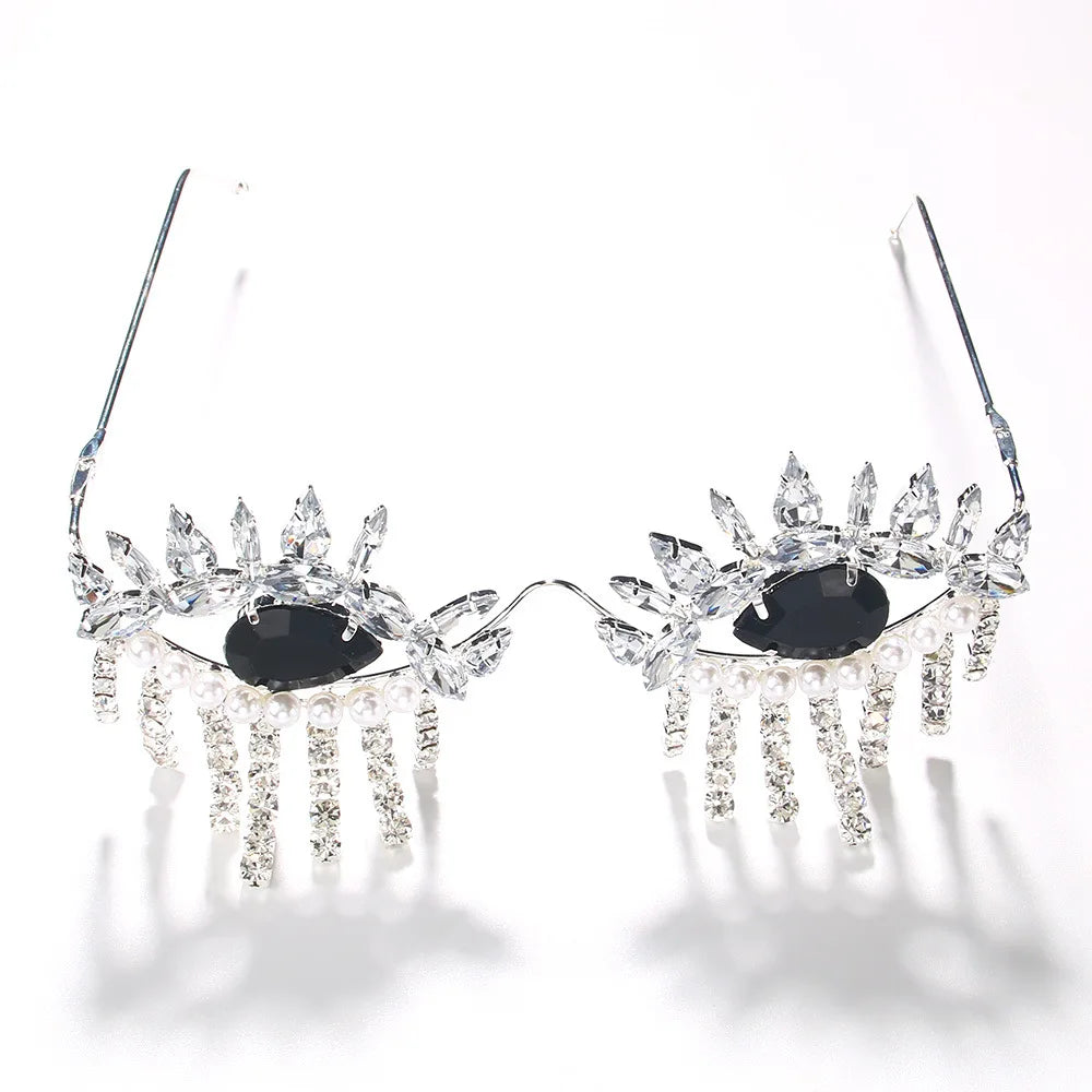 TEEK - Bejeweled Tassel Eyewear JEWELRY theteekdotcom Silver Plated  