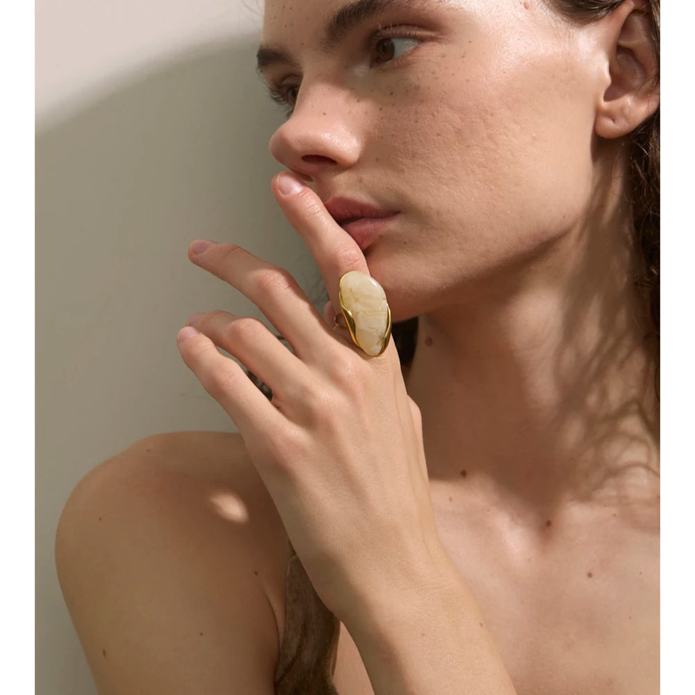 TEEK - Adjustable Golden PVD Stainless Steel Rust Proof Ring JEWELRY theteekdotcom