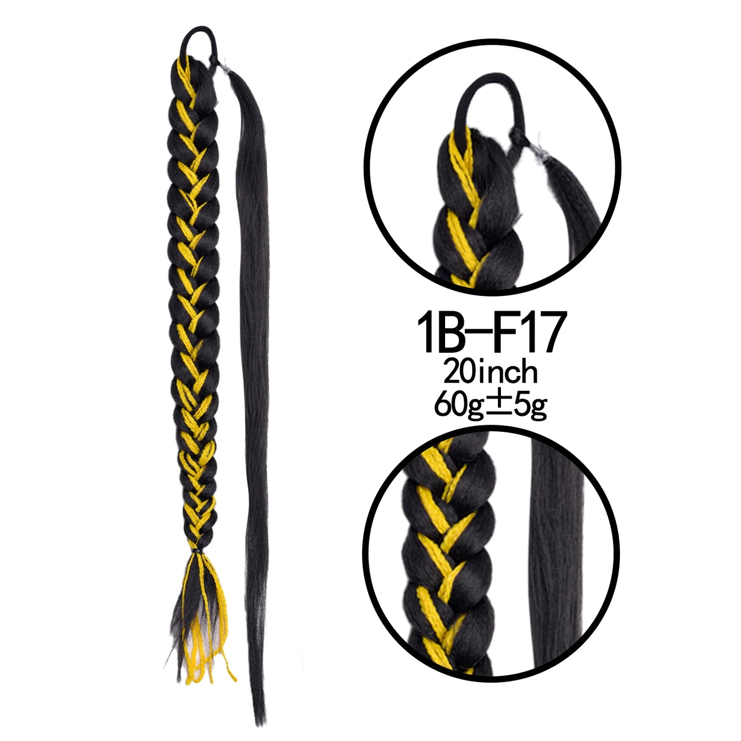 TEEK - 20 Inch Long Braided Synthetic PonytailHair Extension