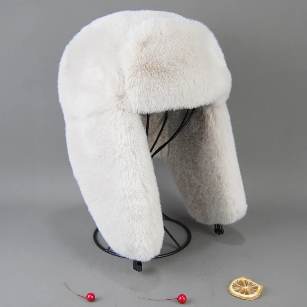 TEEK - Faux Rex Rabbit Fur Hats HAT theteekdotcom light khaki 55cm-61cm/21.65in-24.92in 