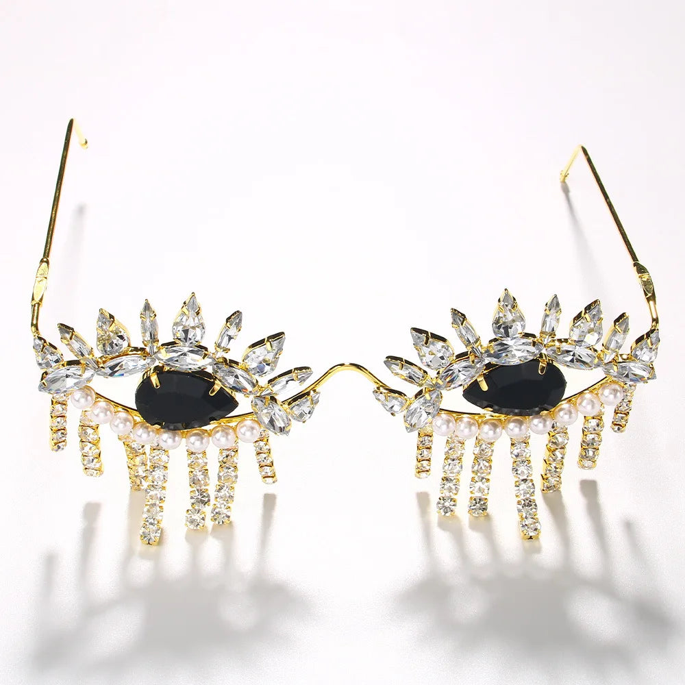 TEEK - Bejeweled Tassel Eyewear JEWELRY theteekdotcom Gold-color  