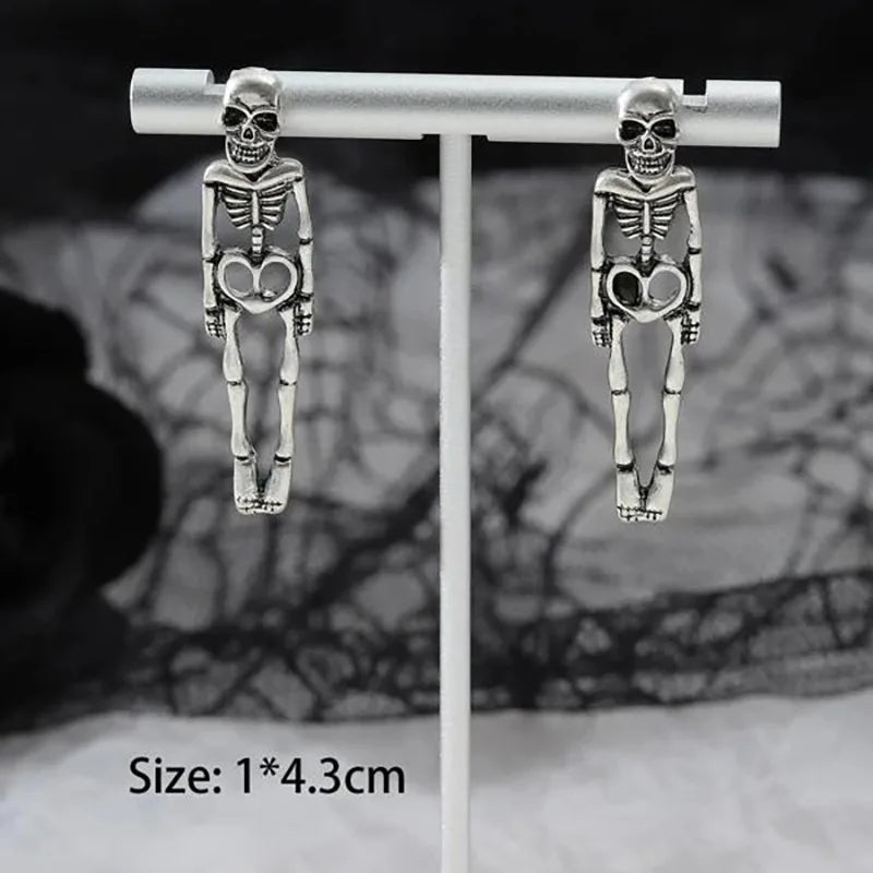 TEEK - Skull Skeleton Drop Earrings JEWELRY theteekdotcom   