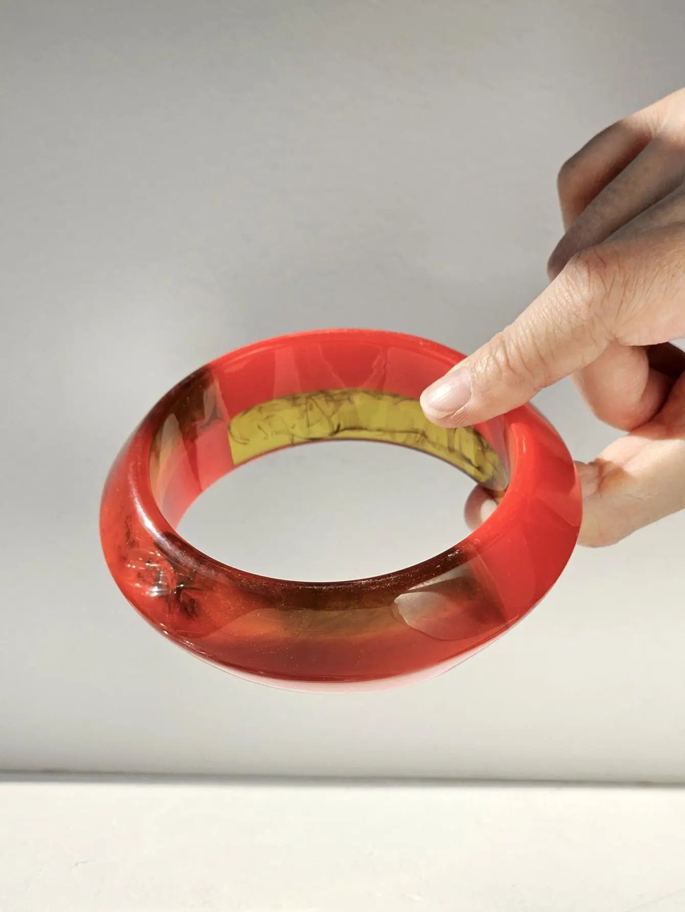 TEEK - Thick Red and White Geometric Bracelet JEWELRY theteekdotcom