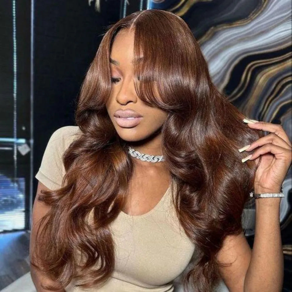TEEK - HD Lace Frontal Wig Chocolate Brown Remy Body Wave Wig HAIR theteekdotcom