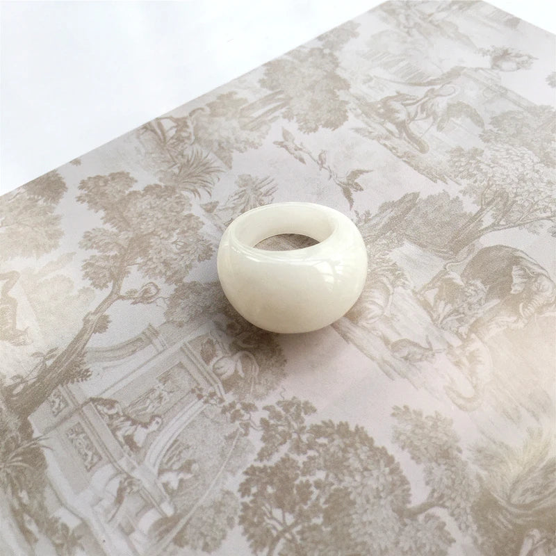UJBOX Big Promotion Round Resin Rings Women Acrylic Wedding Bands Party Jewelry Bulk TEEK 1pc 16.8mm to 17.1mm 1