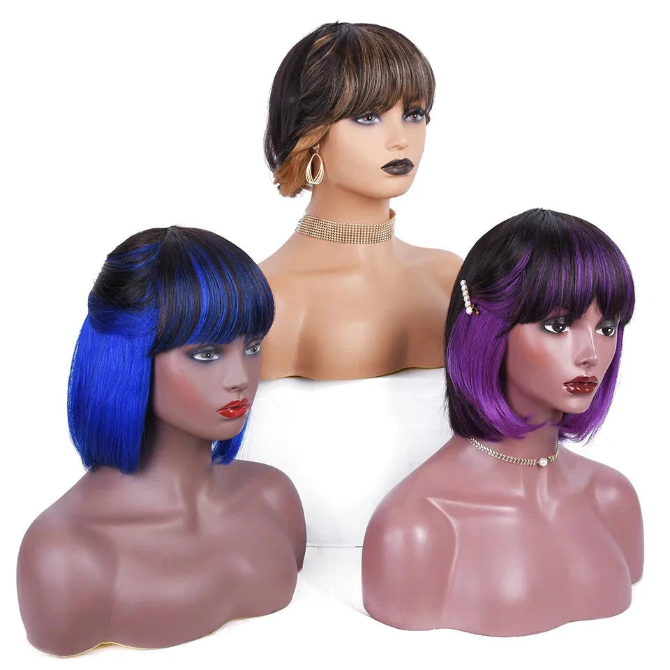 TEEK - Color Mix Ombre Short Bob Wig HAIR theteekdotcom   