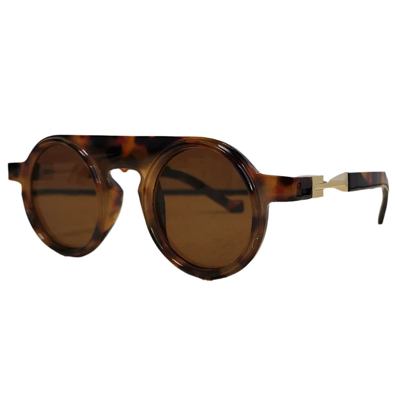 TEEK - Round Retro Deco Sunglasses EYEGLASSES theteekdotcom C3Demi