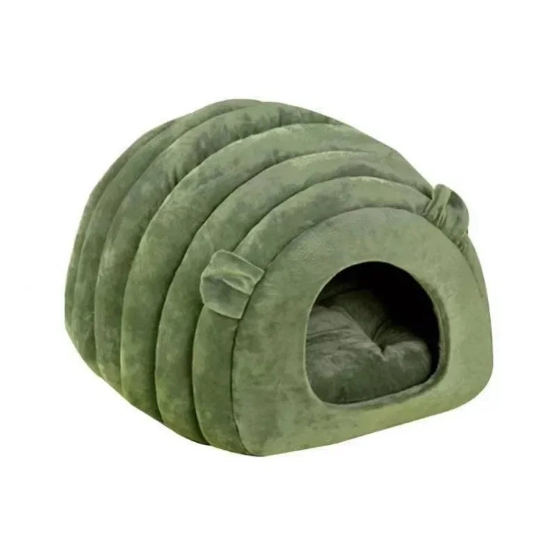 TEEK - Cat Caterpillar Style Sleeping House PET SUPPLIES theteekdotcom green 50x40x35cm/19.5×15.5×13.5in 