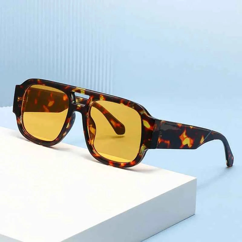 TEEK - Candy Color Double Bridges Square Sunglasses Shades UV400 EYEGLASSES theteekdotcom
