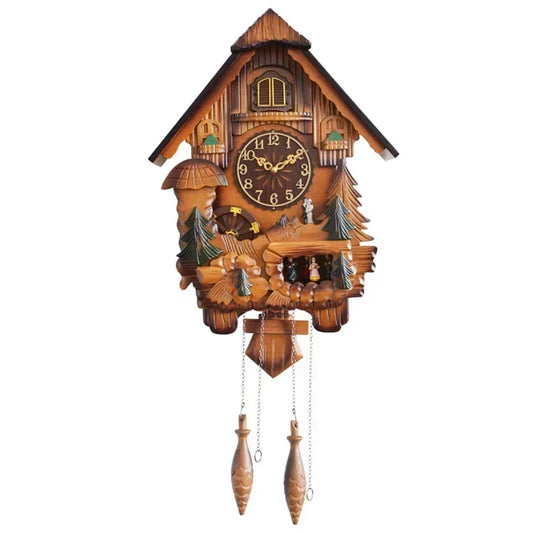TEEK - Wooden Wall Pendulum Cuckoo Bird Clock HOME DECOR theteekdotcom B 84x38cm/33.08x14.96in 
