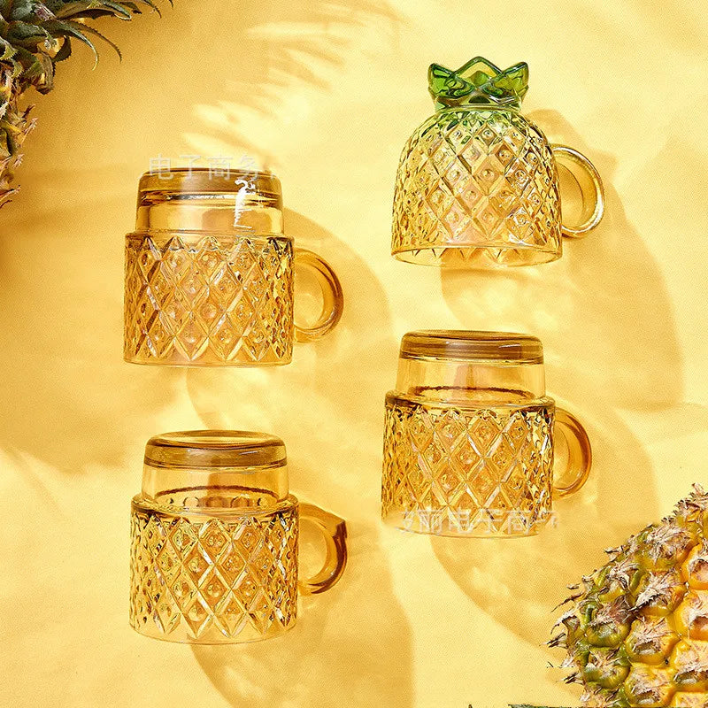 TEEK - 4PCS Glass Cactus Pineapple More Cup Set HOME DECOR theteekdotcom   