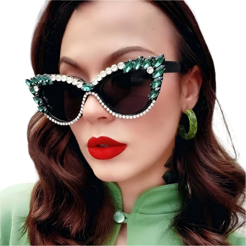 TEEK - Bejeweled Cat Eye Colorful Droplet Sunglasses EYEGLASSES theteekdotcom