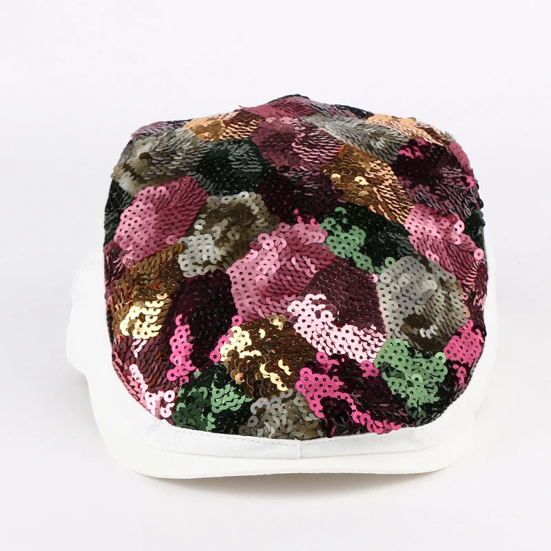 TEEK - Sequin Floral Beret Cap HAT theteekdotcom   