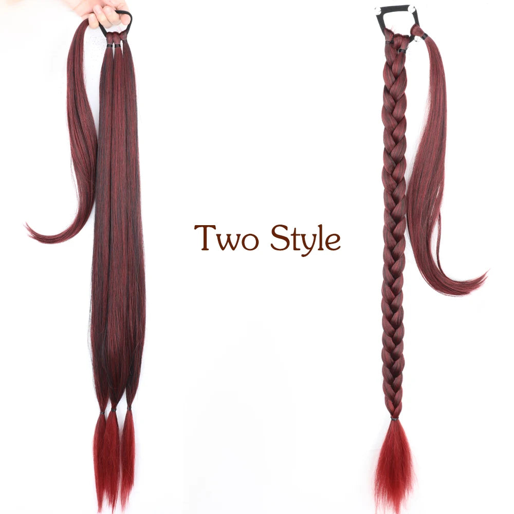 TEEK - 34inches Synthetic Long Braided Ponytail Hair Extensions HAIR theteekdotcom Q81-1BT39
