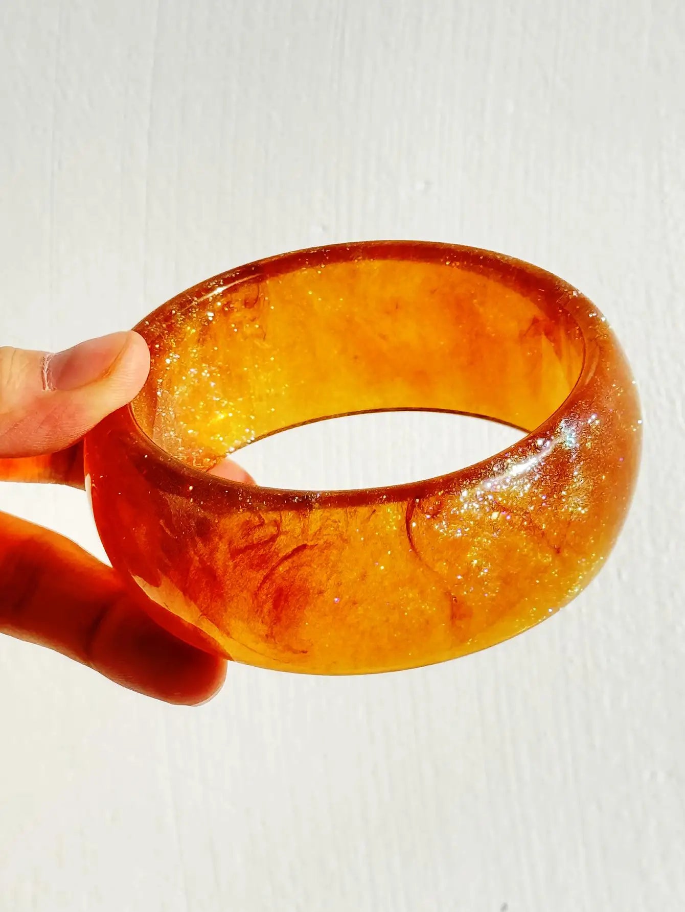 TEEK - Chunky Sunrise Yellow White Texture Silver Plated Bracelet JEWELRY theteekdotcom O