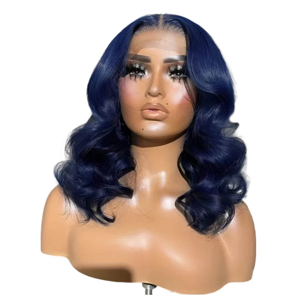 TEEK - Cute Quick 12 Inch Fix Body Wave Heat Synthetic Wig HAIR theteekdotcom blue Lace Front | 150%